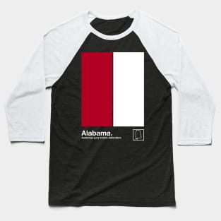 Alabama State Flag  // Original Minimalist Artwork Poster Design Baseball T-Shirt